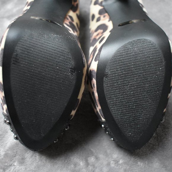 Penny Loves Kenny Cheetah Sparkle Studded Heels - Picture 9 of 15